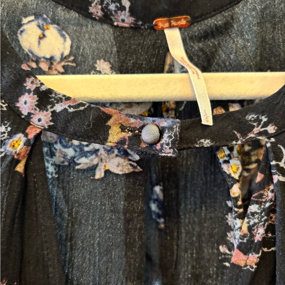 Free People Floral Black Sleeveless Dress Size Large BWOT - Picture 10 of 11